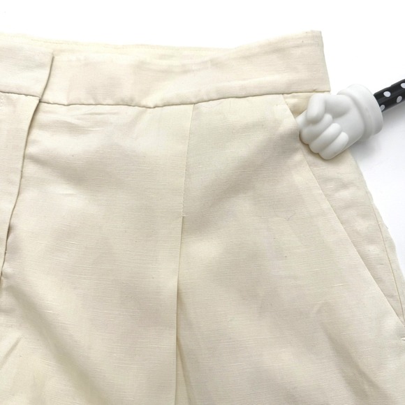 BANANA REPUBLIC NWT Women's 16 Cream White Tencel Linen Wide Leg Pleated Pants - Picture 4 of 10